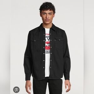 Levi's Barstow Western Black Denim Shirt Jacket
